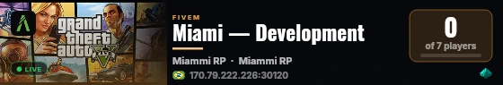 Miami — Development live status badge