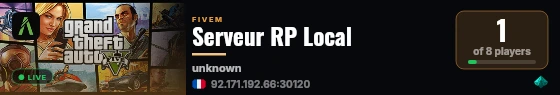 Serveur RP Local live status badge