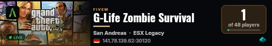 G-Life Zombie Survival live status badge