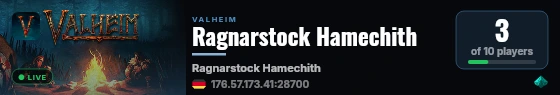 Ragnarstock Hamechith live status badge