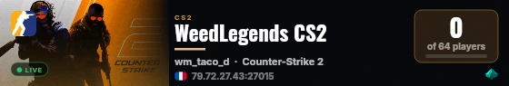 WeedLegends CS2 live status badge