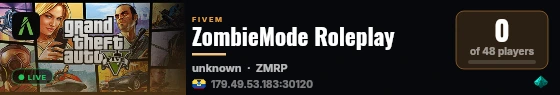 ZombieMode Roleplay live status badge