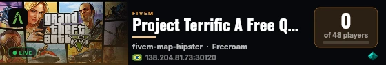 Project Terrific A Free Qbcore Base Server live status badge