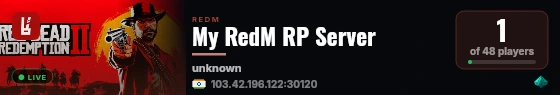 My RedM RP Server live status badge