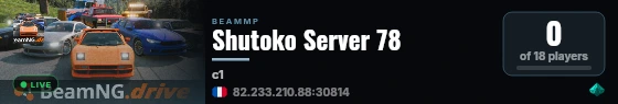 Shutoko Server 78 live status badge