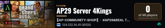 AP29 Server 4Kings live status badge