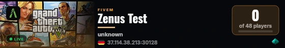 Zenus Test live status badge