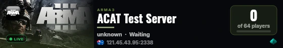 ACAT Test Server live status badge
