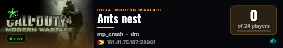 Ants nest live status badge
