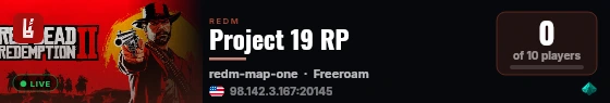 Project 19 RP live status badge