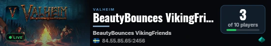 BeautyBounces VikingFriends live status badge