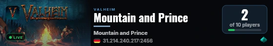 Mountain and Prince live status badge
