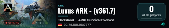 Luvus ARK - (v361.7) live status badge