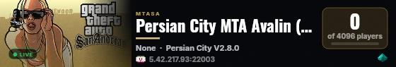 Persian City MTA Avalin (RP/RPG) Server Dar IRAN | V2.8.0 live status badge