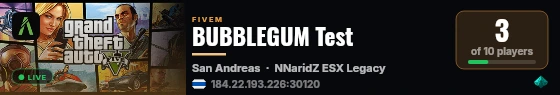BUBBLEGUM Test live status badge