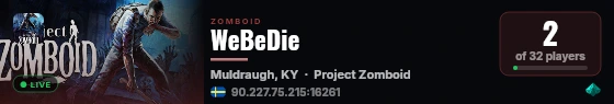WeBeDie live status badge