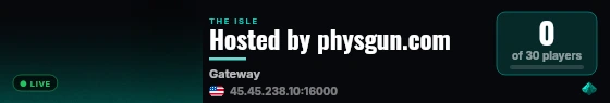 Hosted by physgun.com live status badge
