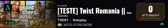 [TESTE] Twist Romania || Discord: https://discord.gg/twistro || live status badge