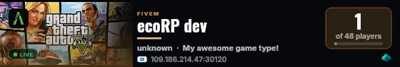 ecoRP dev live status badge