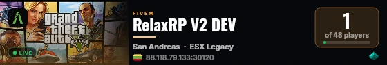 RelaxRP V2 DEV live status badge