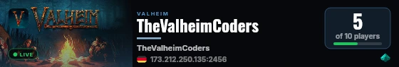 TheValheimCoders live status badge