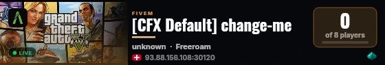 [CFX Default] change-me live status badge