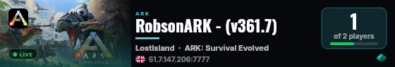 RobsonARK - (v361.7) live status badge