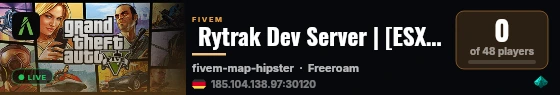  Rytrak Dev Server | [ESX Legacy] live status badge
