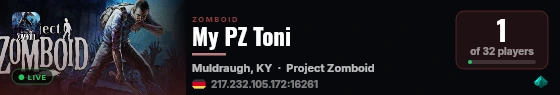 My PZ Toni live status badge