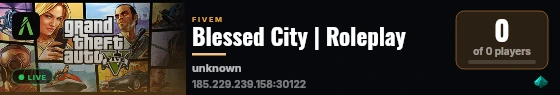 Blessed City | Roleplay live status badge
