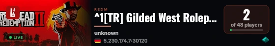 ^1[TR] Gilded West Roleplay - discord.gg/HdhvSdFBZg live status badge