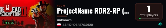 ProjectName RDR2-RP (Dev) live status badge