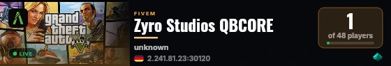 Zyro Studios QBCORE live status badge