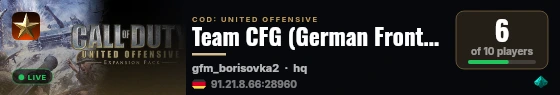 Team CFG (German Front Mod) live status badge