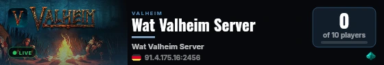 Wat Valheim Server live status badge
