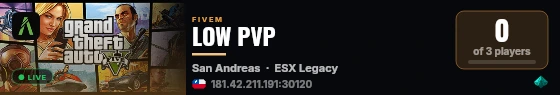 LOW PVP live status badge