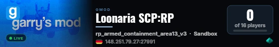 Loonaria SCP:RP live status badge