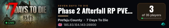 Phase 2 Afterfall RP PVE Season 2 live status badge