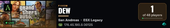 DEW live status badge
