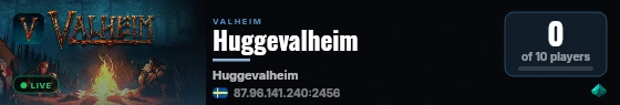 Huggevalheim live status badge