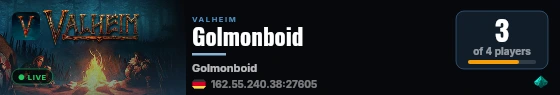 Golmonboid live status badge