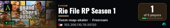 Rio File RP Season 1 live status badge