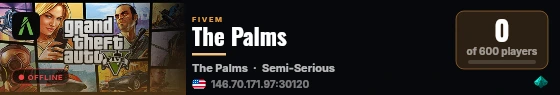 The Palms live status badge