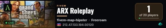 ARX Roleplay live status badge