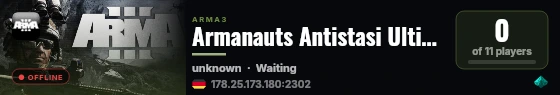 Armanauts Antistasi Ultimate live status badge