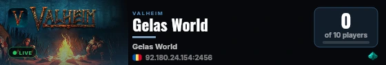 Gelas World live status badge