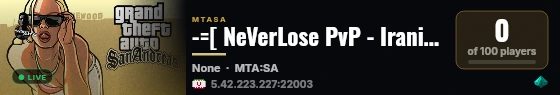 -=[ NeVerLose PvP - Iranian PvP Server ]=- live status badge