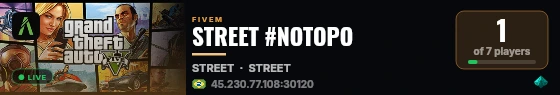 STREET #NOTOPO live status badge