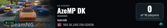 AzeMP DK live status badge