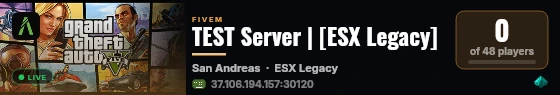 TEST Server | [ESX Legacy] live status badge